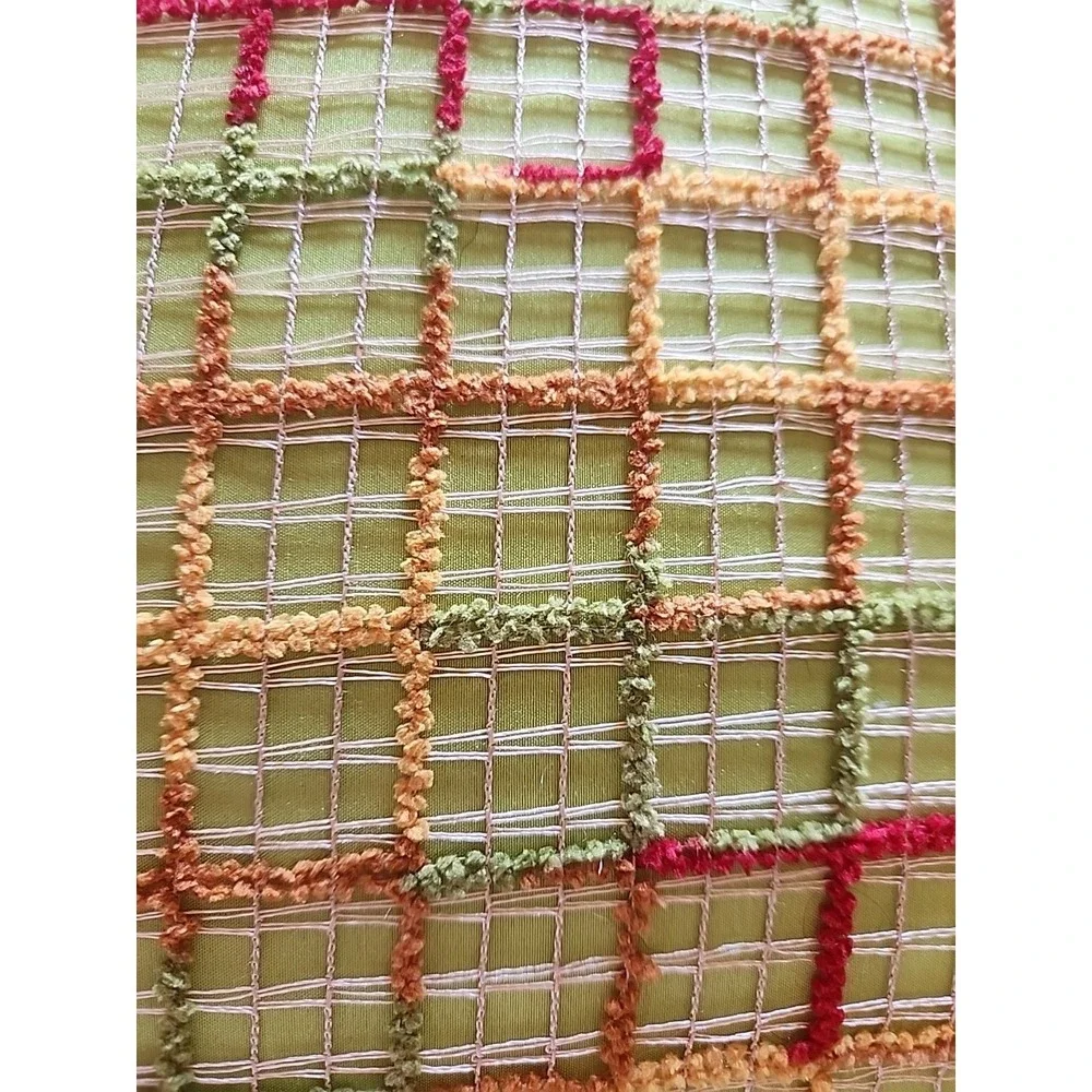 Pair Of Multi Colored‎ Vtg Pier One Throw Pillow Green Plaid